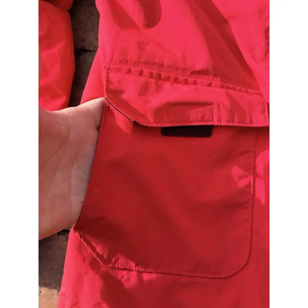 Lands' End Squall Jacket Youth Medium 10-12 Red Grow-A-Longs Hooded Ski‎ Winter